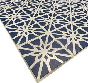 Obkladové panely 3D PVC TP10027077, cena za kus, rozměr 975 x 492 mm, bílé květy na modrém podkladu, GRACE