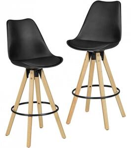 Wohnling Barová stolička LIMA, 2 kusy (koženka, černá) (100292356001)