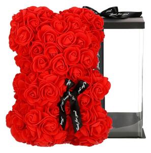 Medvídek z růží 22 cm SPRINGOS ROSE BEAR HA7218 červený