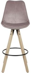 Wohnling Barová stolička LIMA, 2 kusy (textil-samet, světle růžová) (100292356007)