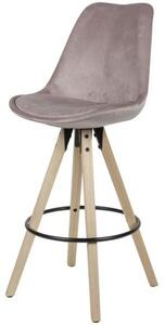 Wohnling Barová stolička LIMA, 2 kusy (textil-samet, světle růžová) (100292356007)