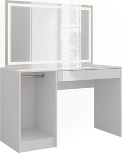 Toaletní stolek Vicco Sherry Bílá/bílý vysoký lesk 119.8 cm s LED zrcadlem, Model 57590
