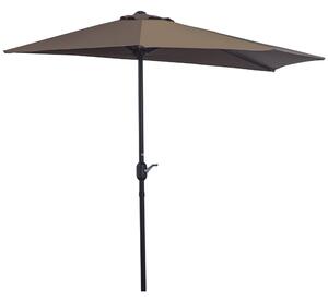 Zahradní slunečník Outsunny 270x138x236 cm s kličkou a polokružným tvarem pro venkovní terasu, patio a bazén | Aosom