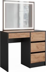 Toaletní stolek Vicco Sherry Antracit/zlatý dub 90 x 75 cm se zrcadlem LED, Model 52035