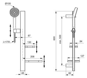 Ideal Standard BD586XG - Sprchová sada IDEALRAIN ALU+ matná černá