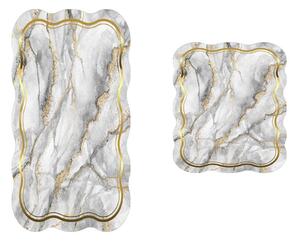 Šedé/ve zlaté barvě koupelnové předložky v sadě 2 ks 60x100 cm – Foutastic