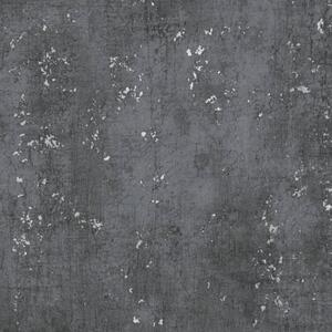 Vliesové tapety na zeď Titanium 3 37840-4, rozměr 10,05 m x 0,53 m, beton tmavě šedý se stříbrnou patinou, A.S. CRÉATION