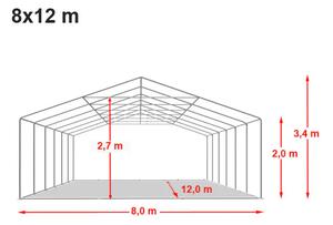 Párty stan 8x12 m Max+ 2,6m - ohnivzdorný barva Bílá