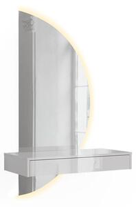 Toaletní stolek Vicco Sherry Bílá vysoký lesk 81.4 cm se zrcadlem LED, Model 61307