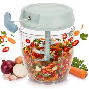 Ruční sekáček na zeleninu 900 ml 5 nožů SPRINGOS KI0230 zelený
