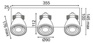 ACA Lighting nástěnné bodové svítidlo 3XGU10 bílá terrazzo 36X15X18CM DINO AR1823W36WT