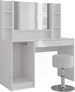 Toaletní stolek Vicco Sherry Bílá/bílý vysoký lesk 119.8 cm 5 dílů, Model 57592