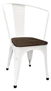 Kovová jídelní židle Panni, 2 ks, různé barvy-tmavé, dřevěné sedadlo