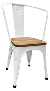 Kovová jídelní židle Panni, 2 ks, různé barvy-světlé, dřevěné sedadlo