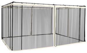 Outsunny 4 boční panely 3,4x2 m pro zahradní altán, síťovina s zipy a kroužky, černá | Aosom