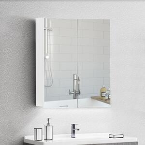 Koupelnová skříňka se zrcadlem - Koupelnová skřínka - 50 x 60 x 13 cm - MDF - Nástěnná montáž s nastavitelnou policí