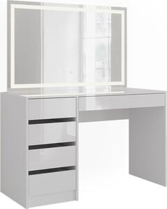 Toaletní stolek Vicco Sherry Bílá/bílý vysoký lesk 119.8 cm s LED zrcadlem, Model 57602