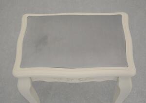 Rustikální stolička PALBA - světle krémová / šedá