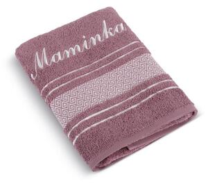BELLATEX Froté ručník mozaika se jménem MAMINKA starorůžová Ručník - 50x100 cm