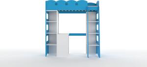 Multifunkční postel 75x180 POPPY s psacím stolem - modrá