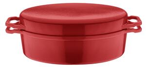 GSW Litinový hrnec na dušení / Pekáč (36 x 24 cm, červená, pekáč 2 v 1) (100290572019)