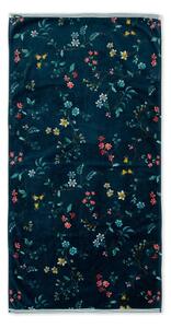 Pip Studio Les Fleurs bavlněná froté osuška tmavě modrá 70x140 cm