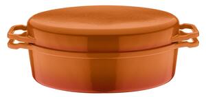GSW Litinový hrnec na dušení / Pekáč (36 x 24 cm, oranžová, pekáč 2 v 1) (100290572017)