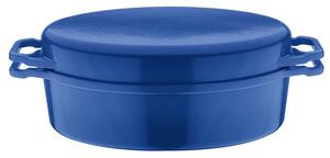 GSW Litinový hrnec na dušení / Pekáč (36 x 24 cm, modrá, pekáč 2 v 1) (100290572020)