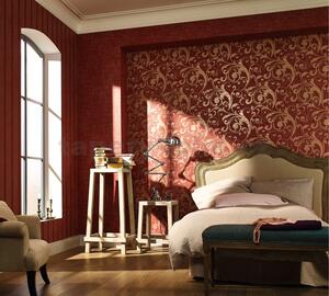 Vliesové tapety na zeď La Veneziana 53155, barokní vzor červeno-růžový, rozměr 10,05 m x 0,53 m, MARBURG