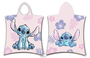 Jerry Fabrics plážová osuška pončo Lilo a Stitch Pink 50x115 cm