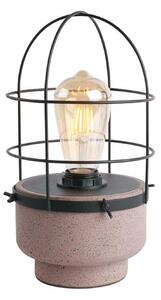 ACA Lighting stolní lampa 1XE27 červený beton + černý kov D16XH29CM EPOQUE MK331T16RB
