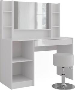 Toaletní stolek Vicco Sherry Bílá/bílý vysoký lesk 119.8 cm 5 dílů, Model 57580