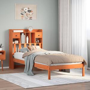 Postel s knihovnou bez matrace hnědá 75x190 cm masivní borovice 3321636