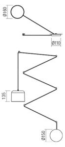 Redo 01-1822 - Lustr na lanku DODO 1xE27/15W/230V pavouk černá