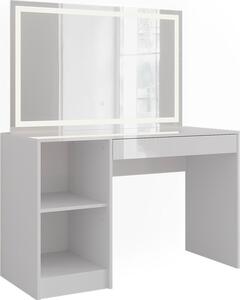 Toaletní stolek Vicco Sherry Bílá/bílý vysoký lesk 119.8 cm s LED zrcadlem, Model 57578