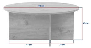 Konferenční stolek VERUM pr. 90 cm béžová