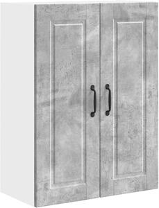 Skříňka do kuchyně, betonová šedá, z dřevovláknité desky, rozměry 60 x 31 x 80 cm, se 2 dvířky a 3 policemi, moderní nástěnná skříňka do kuchyně, kuchyňský nábytek pro interiéry, úložná skříňka do kuchyně, komoda