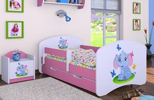 Dětská postel se šuplíkem 180x90cm SLON A MOTÝLCI