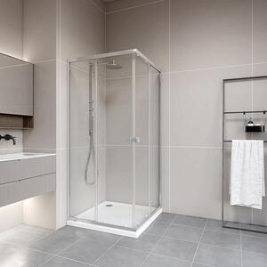 Sprchová kabina Flexi 77-90x77-90-190 cm, rohový sprchový kout s kvalitními nastavitelnými hliníkovými profily v matném stříbrném provedení. Sprchové dveře s výklopnými posuvnými prvky pro snadné čištění