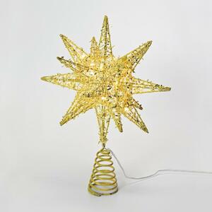 ACA Lighting zlatá hvězda na stromeček 20 MINI WW LED na baterie 3xAA, IP20 28x5x20cm X112011272