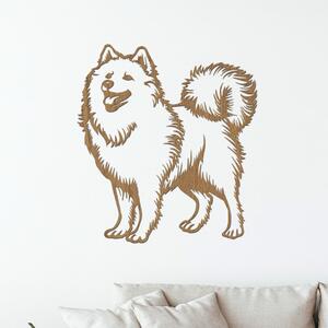 Dřevo života | Dřevěný obraz psa SAMOJED | Rozměry (cm): 36x40 | Zvolte barvu dekoru: Buk