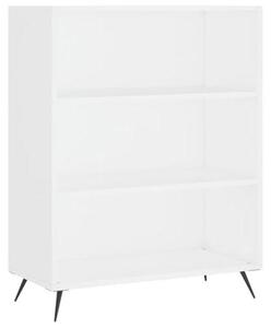 Vysoká komoda bílé barvy, vyrobená z dřevotřísky, rozměry 69,5 x 32,5 x 180 cm, s kovovými nohami. Prostorná komoda vhodná do obývacího pokoje a chodby, s zásuvkami a velkým úložným prostorem, ideální jako obývací skříň