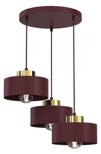 Lustr na lanku MARTI 3xE27/15W/230V burgundy/zlatá