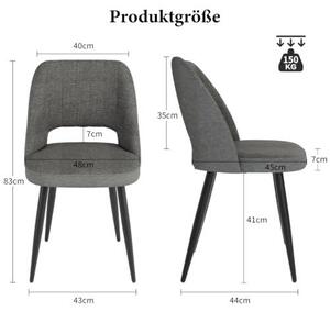 Sada šesti jídelních židlí v patchworkovém designu, tmavě šedé barvy. Potah z plyše a sametu, moderní čalouněná židle s kovovými nohami, vhodná do jídelny, kuchyně, ložnice a obývacího pokoje