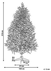 Zasněžený umělý vánoční stromek 210 cm bílý BASSIE