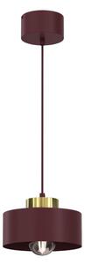 Lustr na lanku MARTI 1xE27/15W/230V burgundy/zlatá
