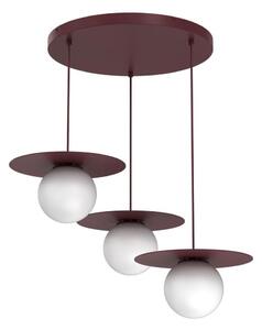 Lustr na lanku FLAT 3xE27/15W/230V burgundy