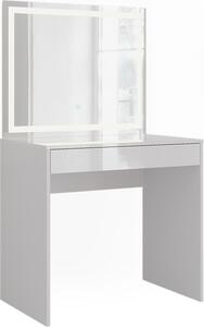 Toaletní stolek Vicco Sherry Bílá/bílý vysoký lesk 81.4 cm s LED zrcadlem, Model 57678