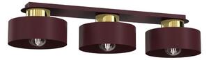 Stropní svítidlo MARTI 3xE27/15W/230V 68x20,5 cm burgundy/zlatá