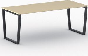 Kancelářský stůl PRIMO IMPRESS, černá podnož, 2000 x 900 mm, bříza